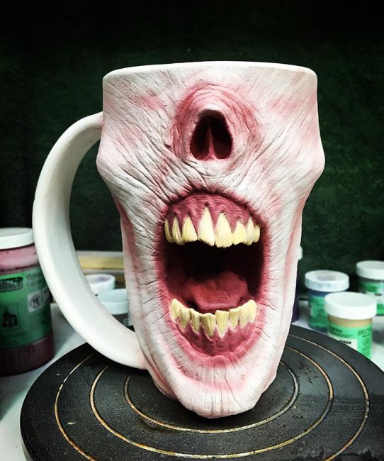 Now You Can Enjoy A Cup Of Coffee As You Drink It From A Zombie Head (10 pics)