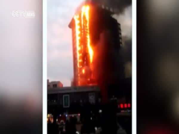 Burning Hotel In China