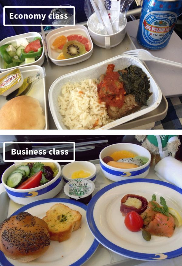 The Difference Between Airline Food In First Class Vs Economy 19 Pics