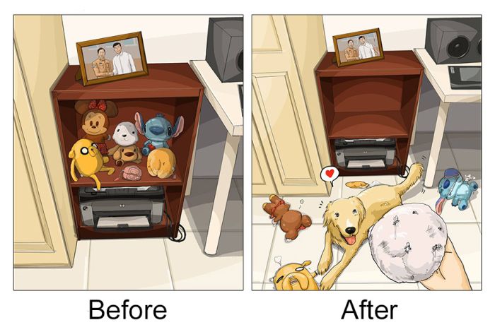 Life With A Dog, Before And After (9 pics)