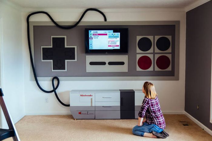 Parents Create A Giant NES Replica For Their Kids (19 pics)
