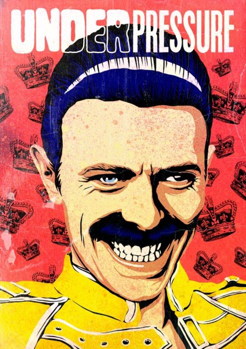 Epic Illustrations Mash David Bowie Up With Pop Culture Icons (25 pics)
