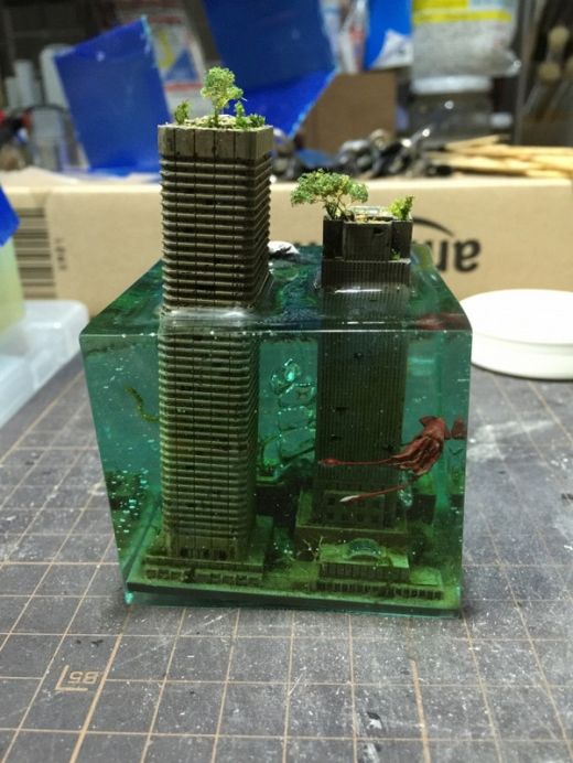 Gundam Masaki Creates Stunning Dioramas Of Flooded Cities (10 pics)