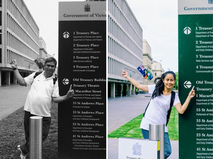 Daughter Travels To The Same Locations Her Late Father Used To Visit (12 pics)