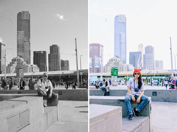 Daughter Travels To The Same Locations Her Late Father Used To Visit (12 pics)