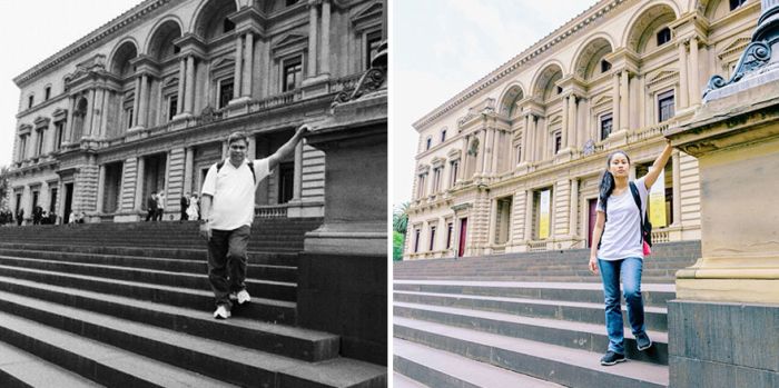Daughter Travels To The Same Locations Her Late Father Used To Visit (12 pics)