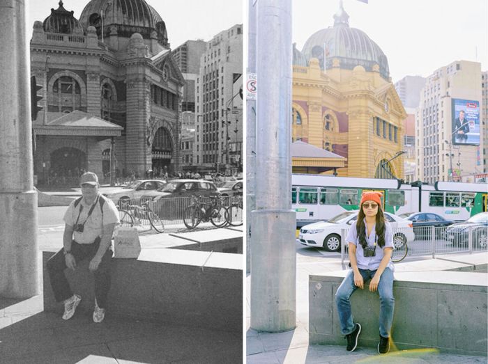 Daughter Travels To The Same Locations Her Late Father Used To Visit (12 pics)