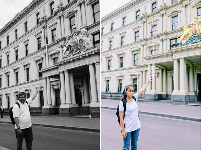 Daughter Travels To The Same Locations Her Late Father Used To Visit (12 pics)
