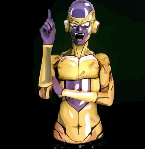 Model Transforms Herself Into Comic Book Characters Using Body Paint (12 gifs)
