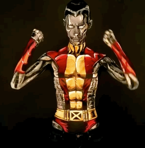 Model Transforms Herself Into Comic Book Characters Using Body Paint (12 gifs)