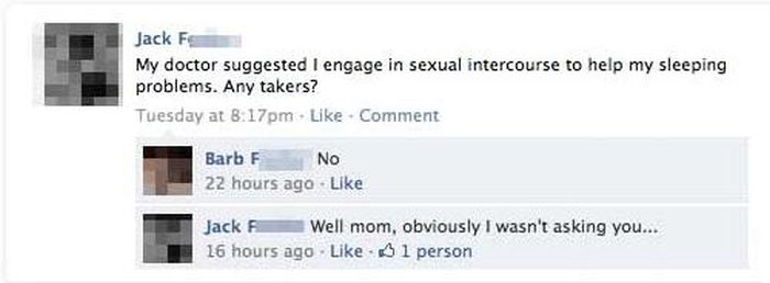 Kids Who Ended Up In Cringeworthy Conversations With Their Moms On Facebook (29 pics)
