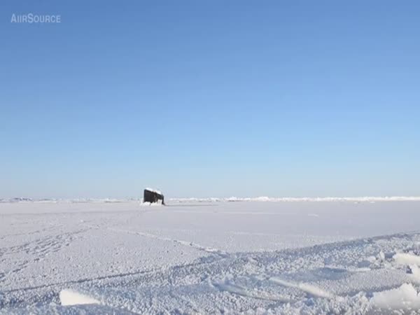 Nuclear Submarine Breaking Through Arctic Ice