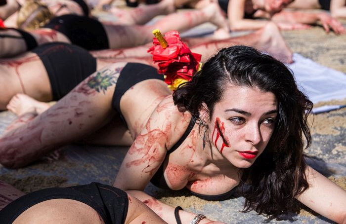 Animals Rights Activists Protest Bullfighting In Madrid (11 pics)