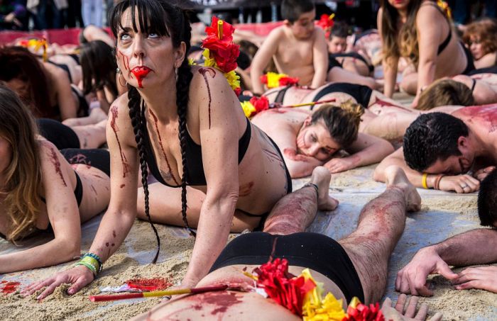 Animals Rights Activists Protest Bullfighting In Madrid (11 pics)