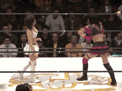 wrestling japanese girls hard hit gifs gif