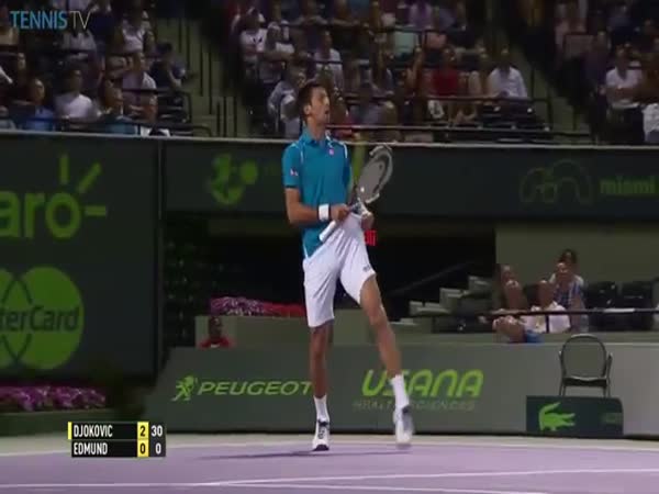 Djokovic Amazing Ball In Pocket Catch At 2016 Miami Open