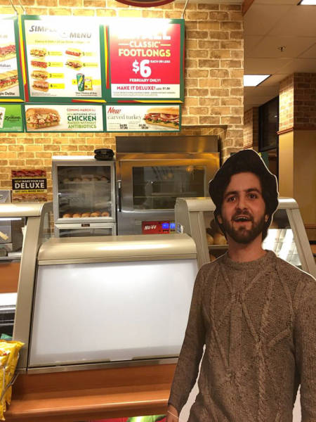 A Son Sent His Mom A Cardboard Cutout Of Himself And She Took It Everywhere (11 pics)