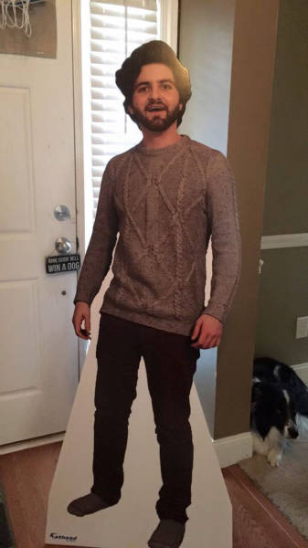 A Son Sent His Mom A Cardboard Cutout Of Himself And She Took It Everywhere (11 pics)