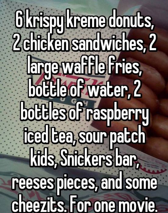 Whisper Users Reveal Their Methods For Sneaking Food Into A Movie Theater (17 pics)