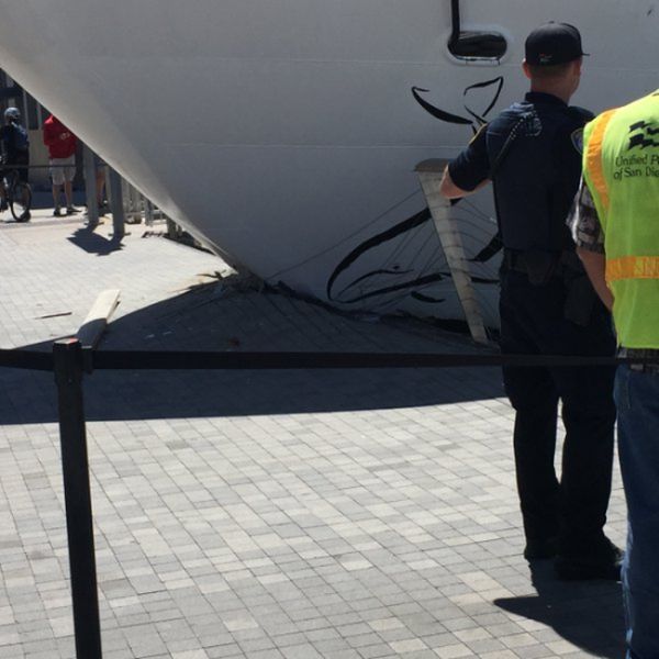 Cruise Ship Collides With A Dock In San Diego (4 pics)