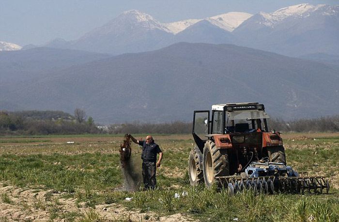 Greek Farmer Runs Down The Tents Of Syrian Migrants With His Tractor (9 pics)