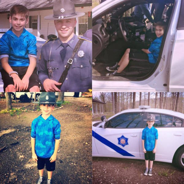 State Troopers Surprise A Kid For His Birthday After His Whole Class Bailed (7 pics)