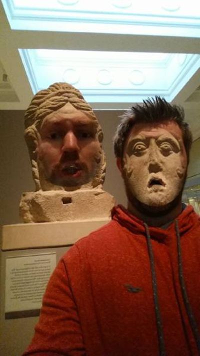 Guy Does Hilariously Creepy Face Swaps With Statues In A Museum (11 pics)