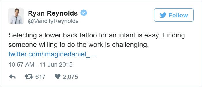 Ryan Reynolds' Twitter Page Is Filled With Hilarious Tweets About His Daughter (11 pics)