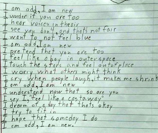 Talented Boy Writes Touching Poem About Asperger's Syndrome (2 pics)