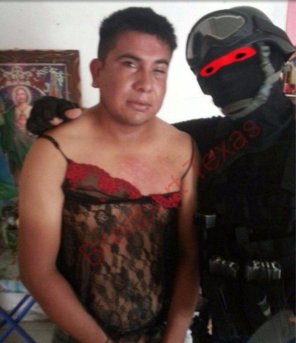 Marine Humiliates Mexican Drug Bosses By Making Them Wear Lingerie (3 pics)