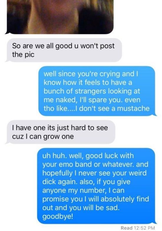 Guy Finds Out The Hard Way That Sending Unsolicited Nude Pics Is A Bad Idea (6 pics)
