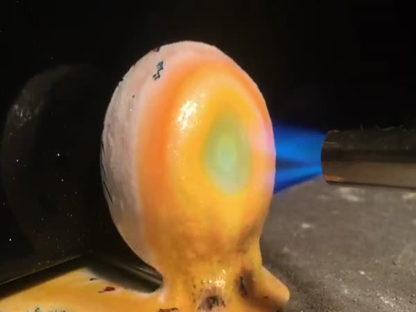 Melting A Giant Jawbreaker With A Blow Torch