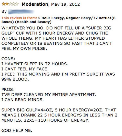 Hilarious Energy Drink Reviews From Amazon That Point Out The Awful Side Effects (12 pics)