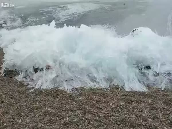 Incredible Footage Shows A Wave Of Ice Crystals In Lake Baikal Russia