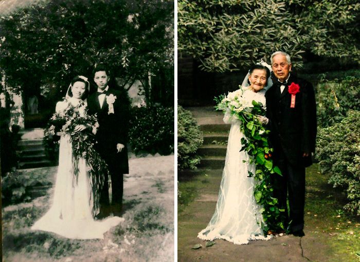 Couples Prove That True Love Is Real By Recreating Old Photos (25 pics)
