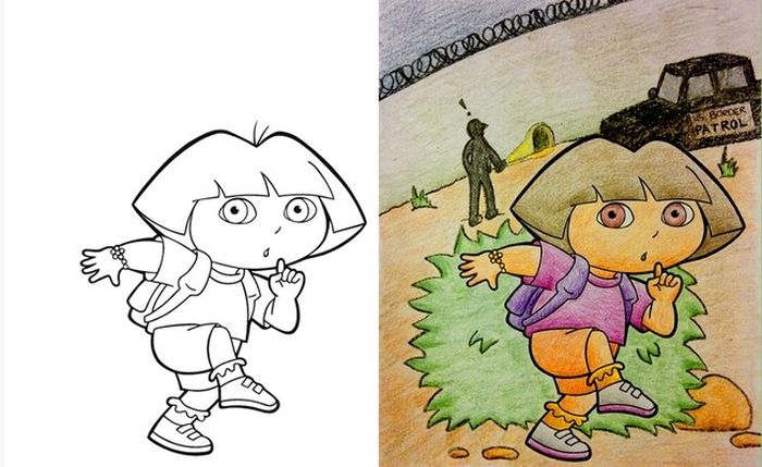 Children's Coloring Books That Were Violated By Adults (24 pics)