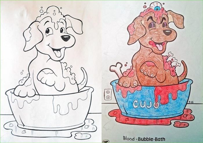 Children's Coloring Books That Were Violated By Adults (24 pics)