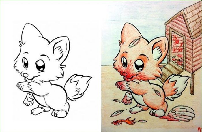 Children's Coloring Books That Were Violated By Adults (24 pics)