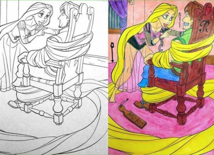 Children's Coloring Books That Were Violated By Adults (24 pics)