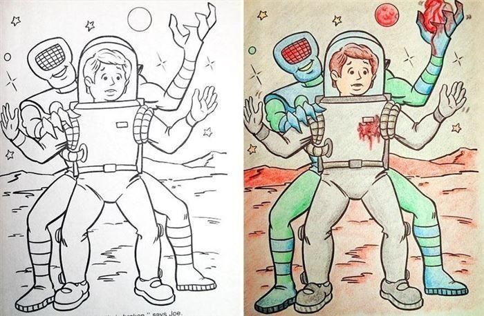 Children's Coloring Books That Were Violated By Adults (24 pics)