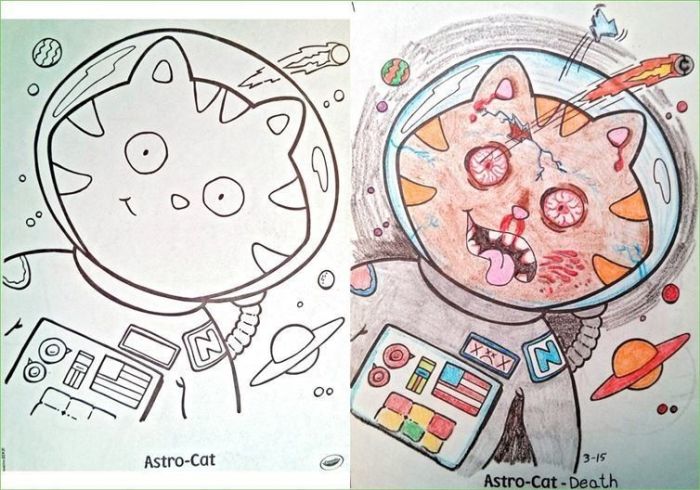 Children's Coloring Books That Were Violated By Adults (24 pics)