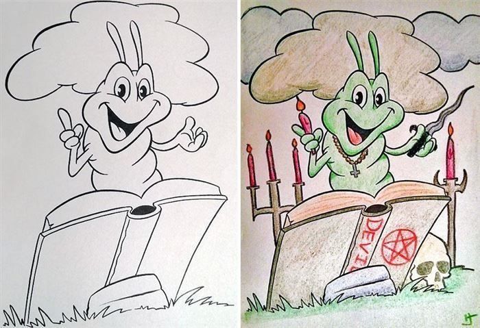 Children's Coloring Books That Were Violated By Adults (24 pics)