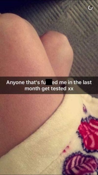 Girl Snapchats STD Results And Tells Her Partners To Get Tested (4 pics)