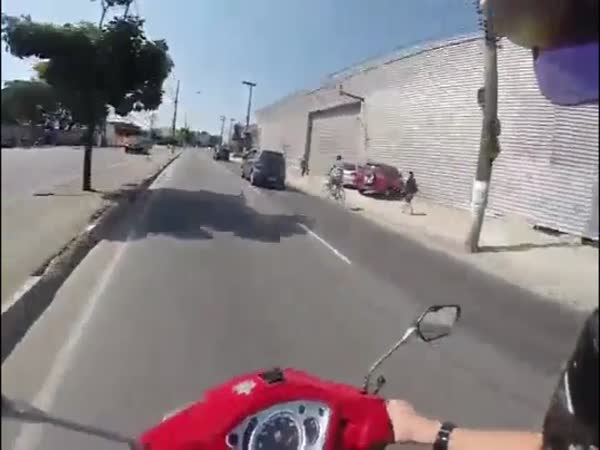 Brand New Scooter Ride Ends With A Bang