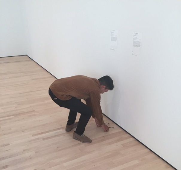 Everyone At The Museum Thought These Glasses On The Floor Were Art (6 pics)