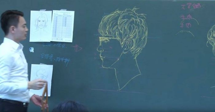 Chinese Teacher Has Some Serious Chalk Skills (7 pics)