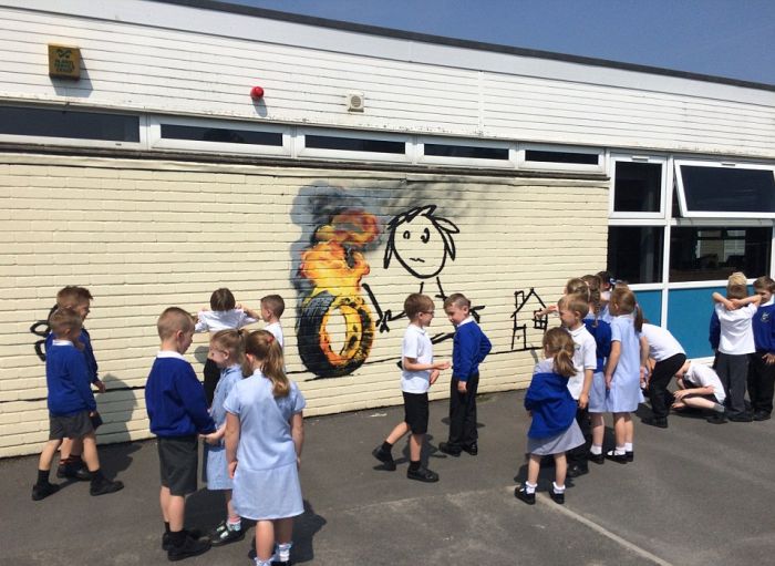 Banksy Paints Special Mural At Bridge Farm Primary School (5 pics)