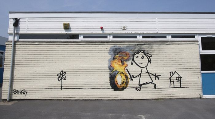 Banksy Paints Special Mural At Bridge Farm Primary School (5 pics)