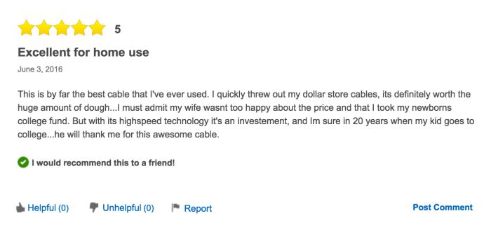 The Reviews For This $1,500 USB Cable Are Hilarious (8 pics)