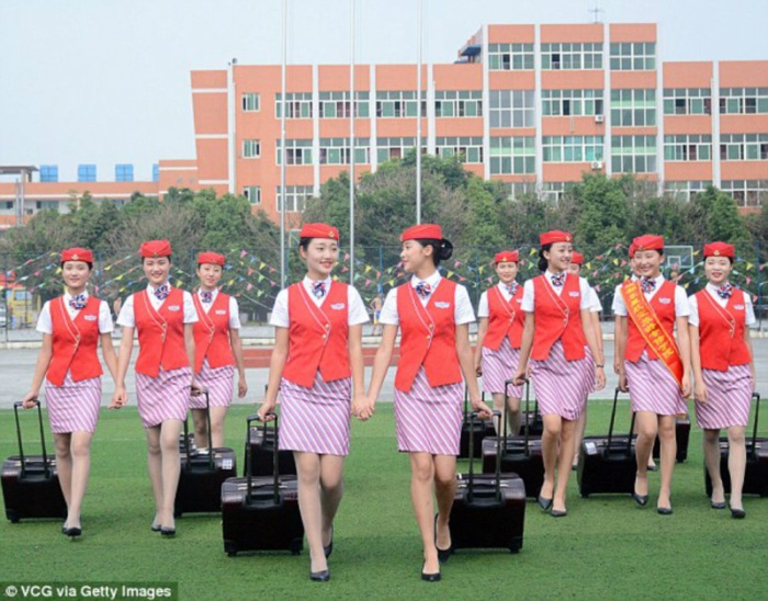 Chinese Flight Attendants Go Through Some Intense Training (9 pics)